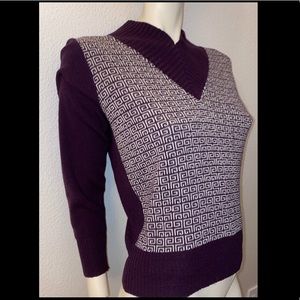 1960’s JOHN CRAIG Purple Op Art Acrylic Sweater